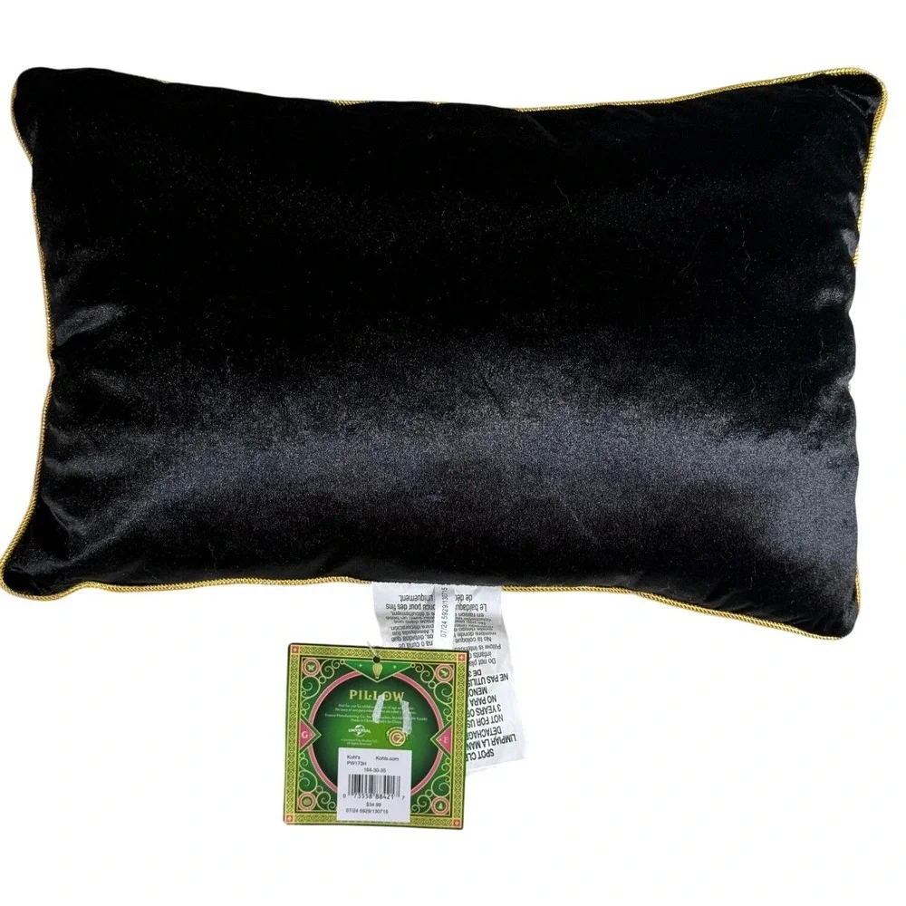 NWT Wicked The Movie Black Green‎ Velour Decorative Throw Pillow